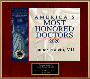 America's Most Honored Doctors 2020 - Top 10% - Jamie Cesaretti, M.D.